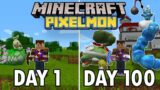 I Spent 100 Days in Minecraft Pixelmon… This is What Happened | Pokemon in Minecraft