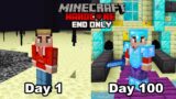 I Survived 100 Days In Hardcore Minecraft, In A End Only World…
