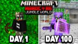 I Survived 100 Days in a JUNGLE WORLD in Minecraft Hardcore…