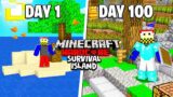 I survived 100 DAYS on Minecraft Survival Island in Hardcore!