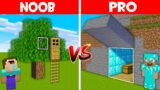 Minecraft NOOB vs PRO: NOOB FOUND SECRET DOOR! HOUSE INSIDE TREE vs UNDERGROUND BASE! (Animation)