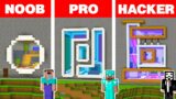 Minecraft NOOB vs PRO vs HACKER: MODERN MOUNTAIN HOUSE BUILD CHALLENGE in Minecraft Animation