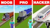 Minecraft NOOB vs PRO vs HACKER: TRAIN HOUSE BUILD CHALLENGE in Minecraft Animation