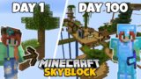 I Spent 100 Days in Minecraft Skyblock…