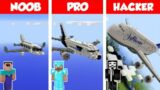 Minecraft NOOB vs PRO vs HACKER: AIRPLANE HOUSE BUILD CHALLENGE in Minecraft / Animation