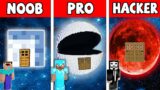 Minecraft NOOB vs PRO vs HACKER : SECRET MOON BASE in Minecraft Animation!