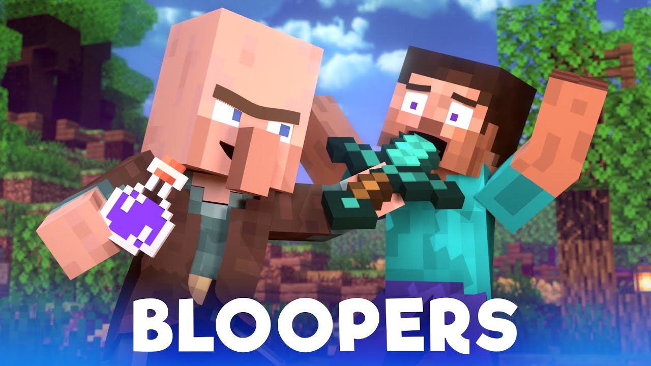 Save The Village BLOOPERS Alex And Steve Life Minecraft Animation Minecraft Videos