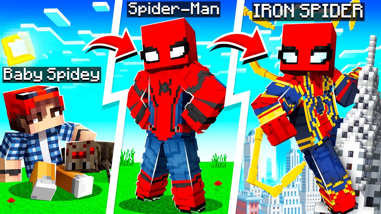 Upgrading Spider Man To Iron Spider In Minecraft Minecraft Videos