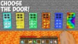 Which DOOR TO CHOOSE ? DIAMOND DOOR or EMERALD or GOLD or LAVA or WATER DOOR in Minecraft !