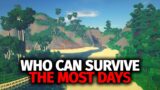 Whoever Can Survive The Most Days On Their Deserted Island in Hardcore Minecraft Wins