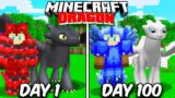 I Survived 100 Days TAMING DRAGONS in Minecraft!