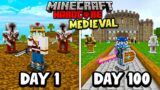 I Survived 100 Days in MEDIEVAL Minecraft Hardcore…