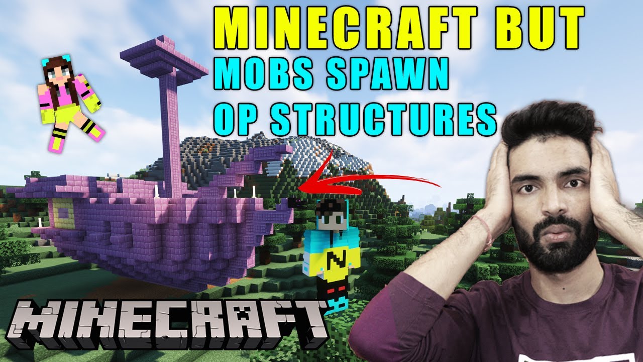 MINECRAFT BUT MOBS SPAWN OP STRUCTURE Minecraft videos