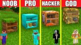 Minecraft Battle: INSIDE BLOCK HOUSE BUILD CHALLENGE – NOOB vs PRO vs HACKER vs GOD / Animation ONE