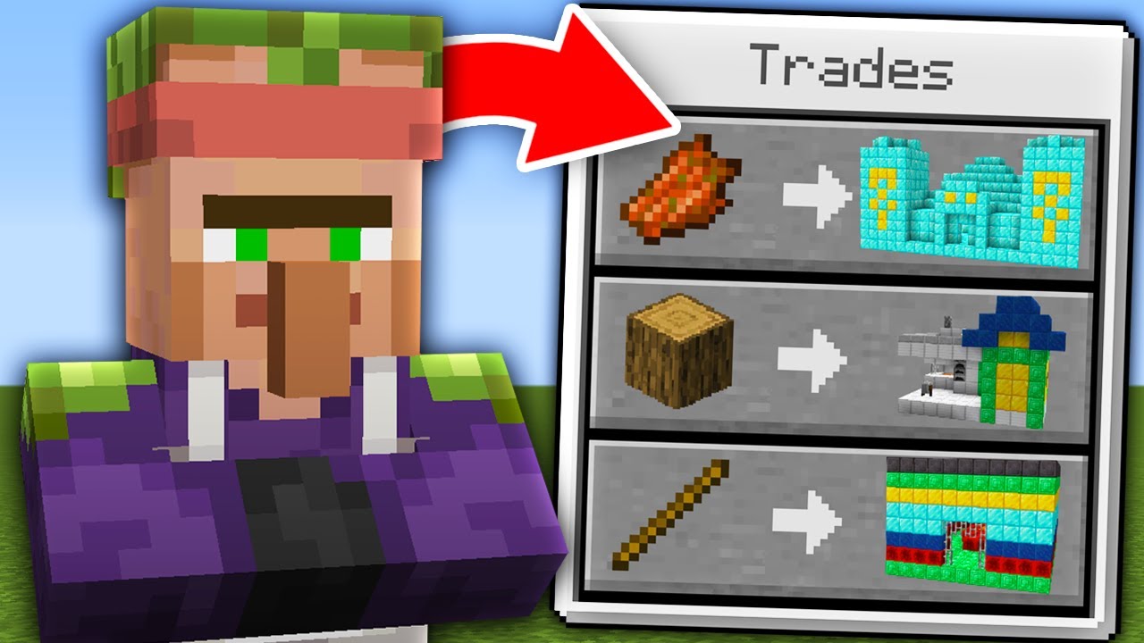 Minecraft, But Villagers Trade OP Structures... Minecraft videos