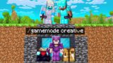 Minecraft Manhunt But I Secretly Used Creative Mode