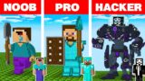 Minecraft NOOB vs PRO vs HACKER: LEGO STATUE HOUSE BUILD CHALLENGE in Minecraft Animation