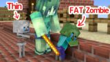 Monster School : Fat Baby Zombie and Thin Baby Skeleton – Sad Story – Minecraft Animation