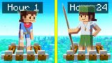 Stuck On A RAFT For 24 HOURS In Minecraft …