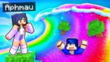 Surprised By A RAINBOW Tsunami In Minecraft!