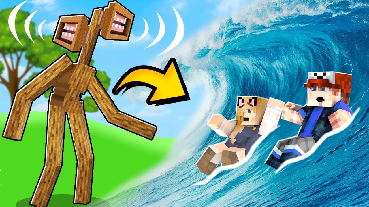 TSUNAMI vs SIREN HEAD w Minecraft! | Vito i Bella - Minecraft videos