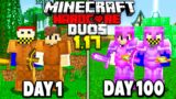 We Survived 100 Days in 1.17 Duo's HARDCORE Minecraft…