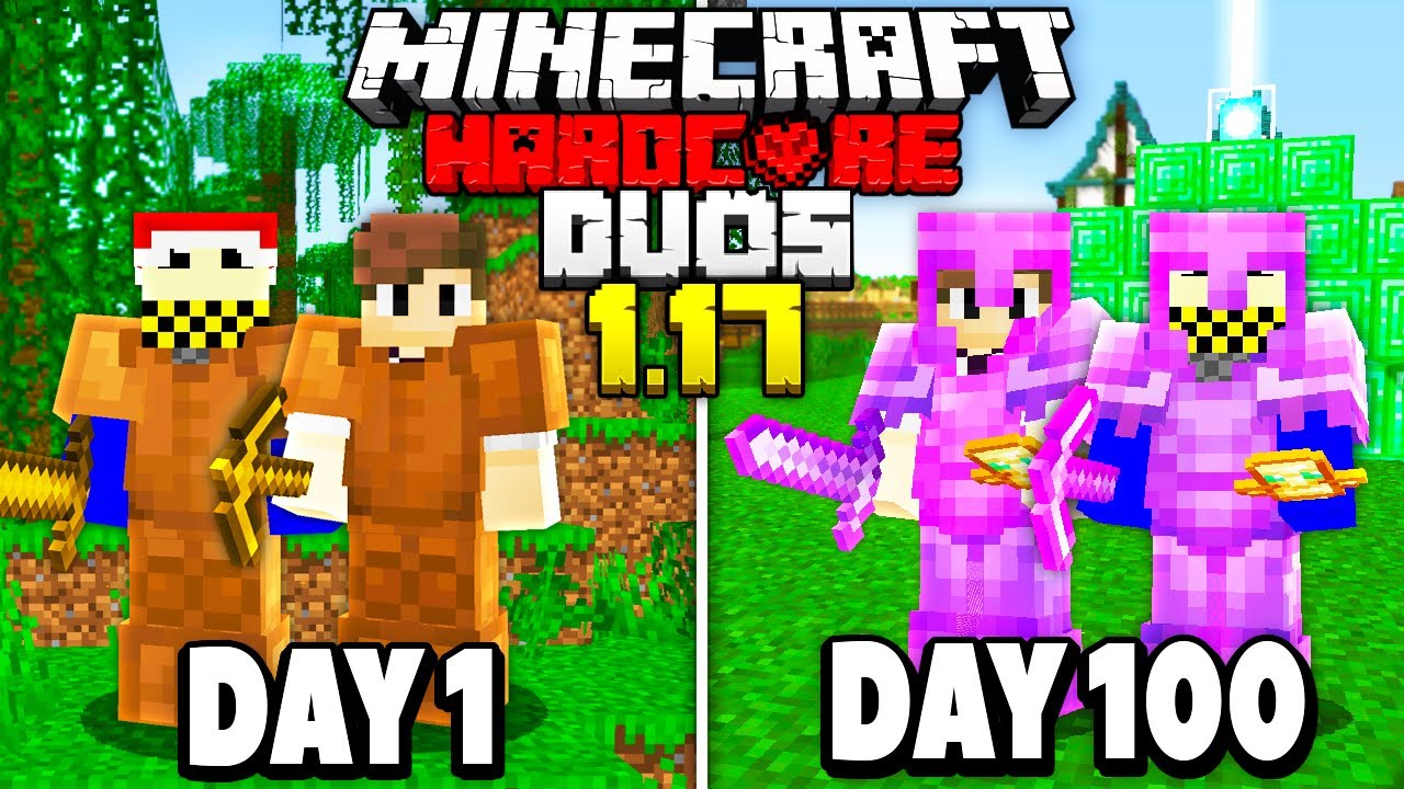 We Survived 100 Days In 117 Duos Hardcore Minecraft Minecraft Videos 3446