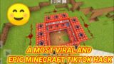 A MOST VIRAL AND EPIC MINECRAFT TIKTOK HACK #short #shorts #roadto100k