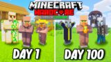 I Survived 100 Days as a Villager in Hardcore Minecraft… Minecraft Hardcore 100 Days