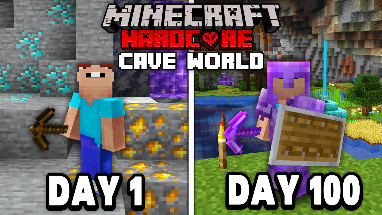 I Survived 100 Days of Hardcore Minecraft, In a Cave Only World... Here ...