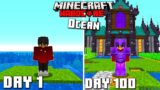 I survived 100 days in Minecraft Hardcore on an all ocean world and heres what happened…