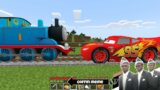 Lightning McQueen vs Thomas Tank Engine in Minecraft – Coffin meme