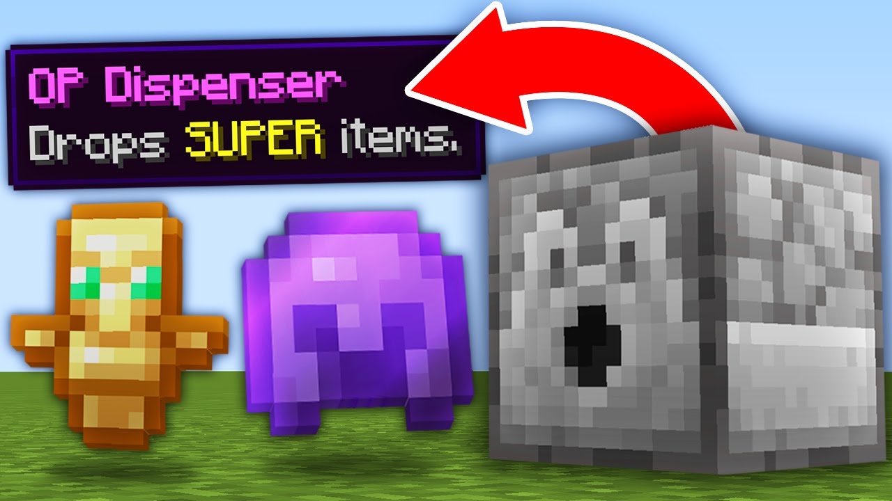 Minecraft, But Dispensers Drop OP Items... Minecraft videos
