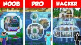 Minecraft NOOB vs PRO vs HACKER: UNDERWATER MODERN HOUSE BUILD CHALLENGE in Minecraft / Animation