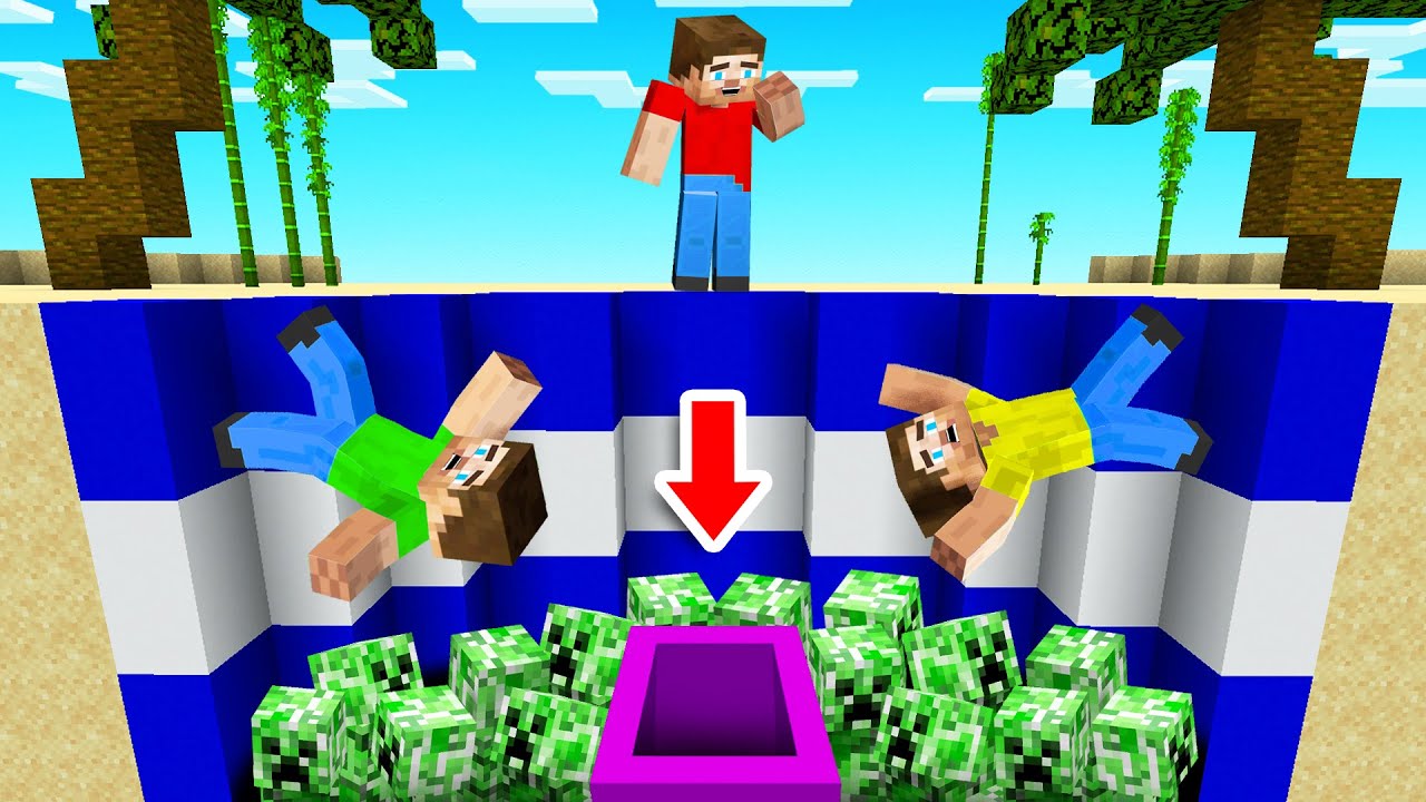 NOOBS vs IMPOSSIBLE CREEPER DROPPER! (Minecraft) Minecraft videos