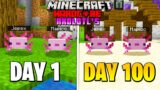 We Survived 100 Days In Hardcore Minecraft As An Axolotl – Duo Minecraft Hardcore 100 Days