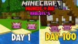 We survived 100 days In hardcore Minecraft as axolotls and heres what happened…