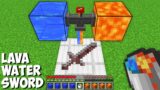 What if you CREATE SWORD WITH LIQUID in Minecraft ? LAVA WATER SWORD !