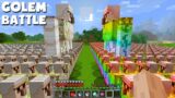 Who will WIN ? IRON GOLEM or RAINBOW GOLEM ARMY in Minecraft !