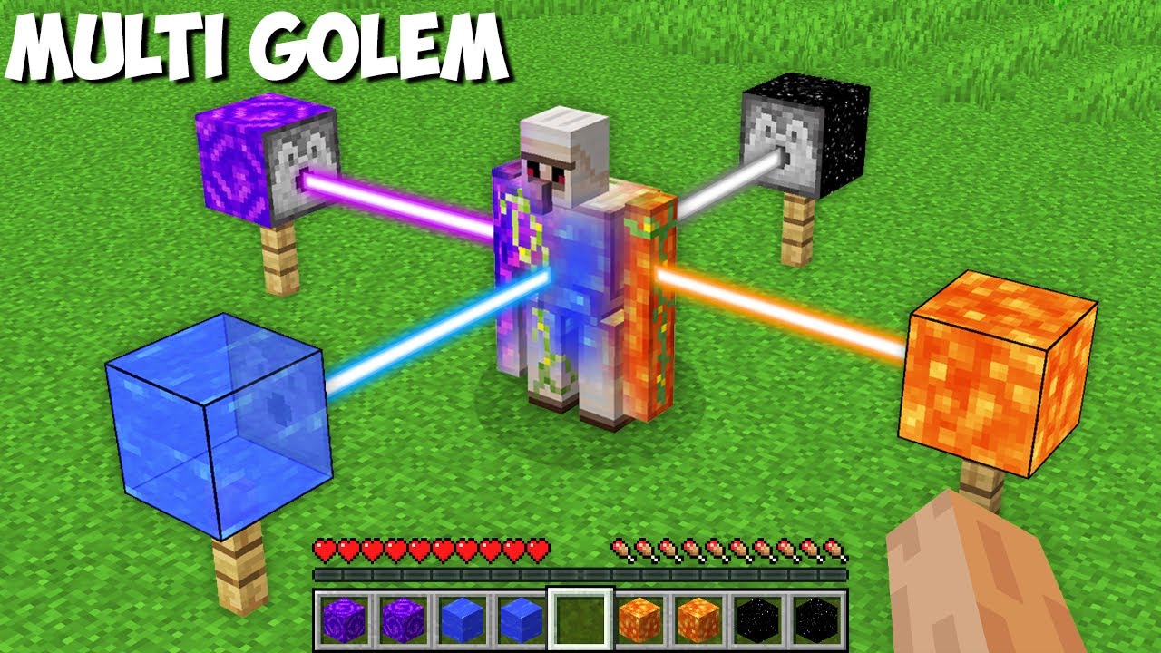 Can you CREATE MULTI GOLEM WITH LASER in Minecraft ? NEW GOLEM