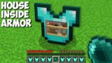 How to LIVE INSIDE a DIAMOND ARMOR in Minecraft ? HOUSE INSIDE ITEMS !