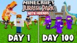 I Survived 100 Days in JURASSIC PARK Minecraft With FRIENDS…