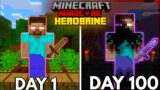 I Survived 100 Days in Minecraft Hardcore as a Herobrine || Surviving 100 days in minecraft hardcore