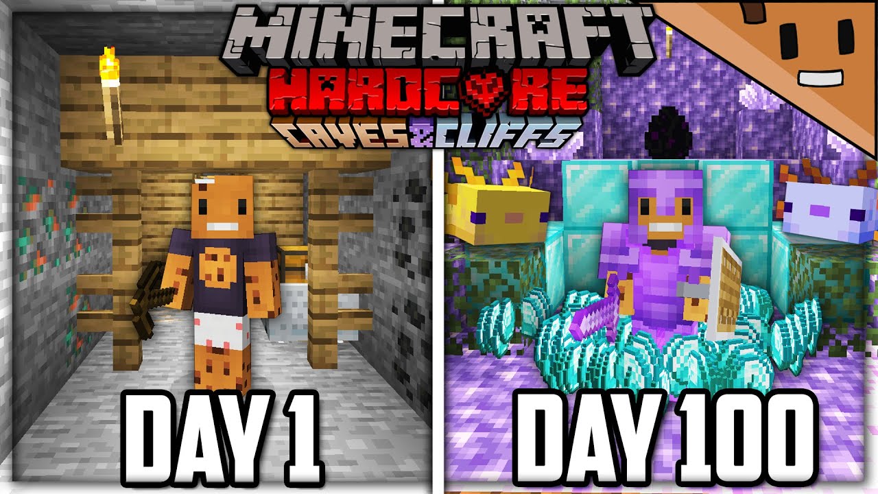 I Survived 100 Days in a 1.17 CAVES Only World in Hardcore Minecraft ...