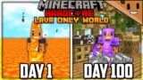 I Survived 100 Days in a LAVA Only World in Hardcore Minecraft… Here's What Happened