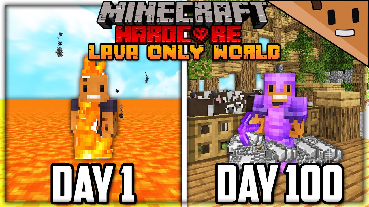 I Survived 100 Days in a LAVA Only World in Hardcore Minecraft... Here ...