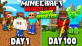 I Survived 100 Days in a ZOMBIE APOCALYPSE in Hardcore Minecraft…