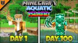 I Survived 100 Days of Minecraft on an AQUATIC ISLAND & here's what happened…