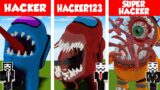Minecraft HACKER vs HACKER vs HACKER: AMONG US HOUSE BUILD CHALLENGE in Minecraft / Animation