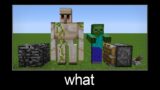 Minecraft wait what meme part 84 (iron golem + zombie =?)